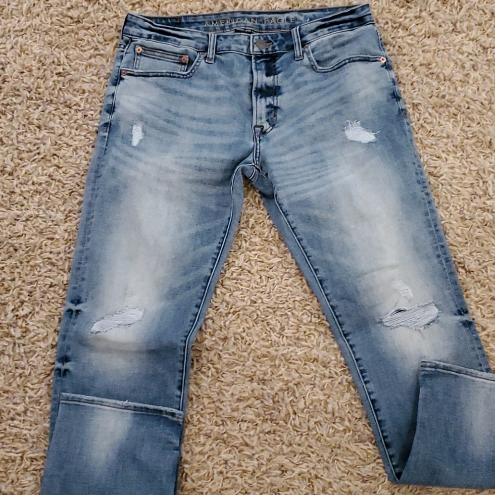 Mens American Eagle jeans, slim straight, 34x32